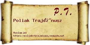 Poliak Trajánusz névjegykártya